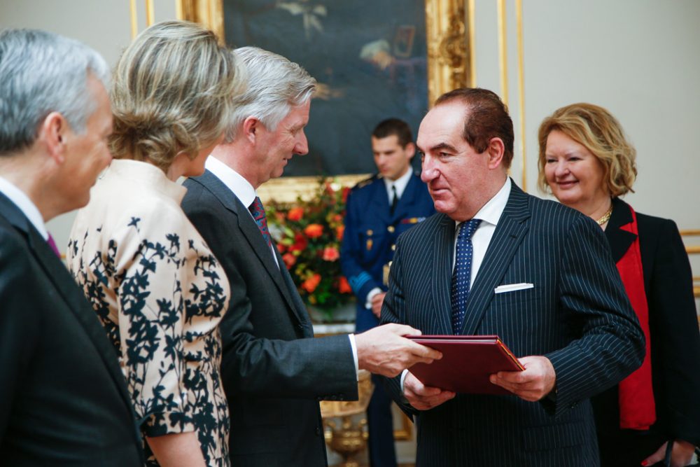 Karel Pinxten im November 2016 bei König Philippe und Königin Mathilde (Archivbild: Bruno Fahy/Belga)