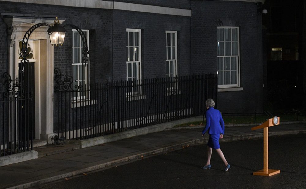 Theresa May vor der 10 Downing Street, Residenz des britischen Premiers (Bild: Oli Scarff/AFP)