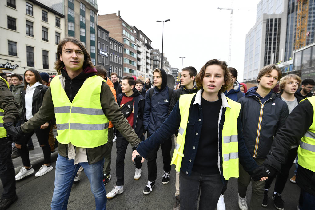 Anuna De Wever bei einer Klimaschutzdemonstration in Brüssel (31.1.2019)