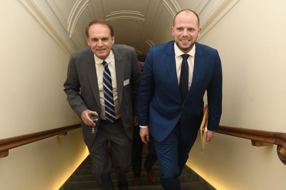 Alain Destexhe am 18. Januar mit Theo Francken von der N-VA in Brüssel (Bild: Laurie Dieffembacq/Belga)