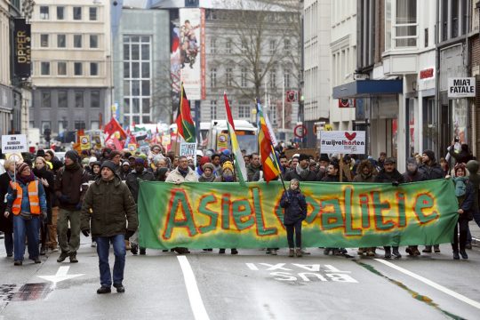 Demo für humanere Flüchtlingspolitik in Gent