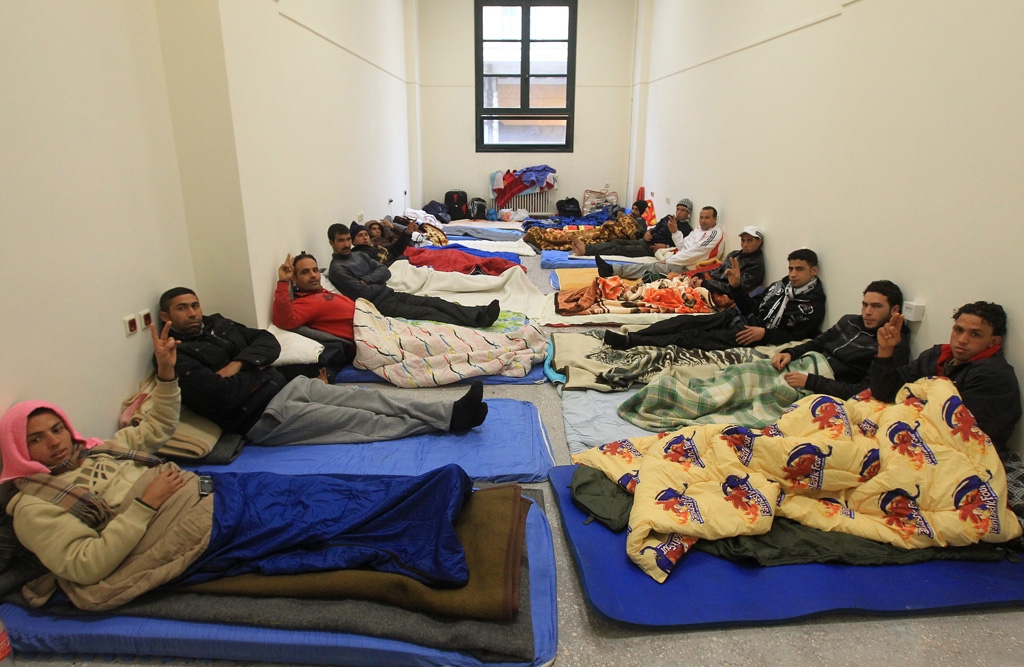 Ein Flüchtlingsauffangplatz nahe Athen
