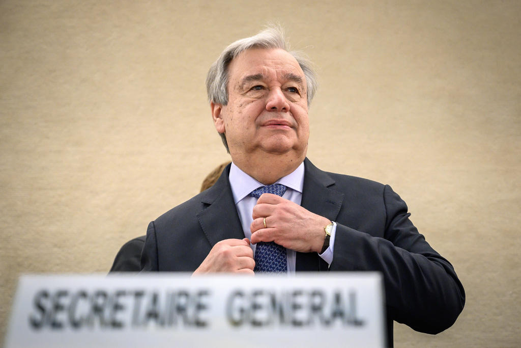 UN-Generalsekretär Antonio Guterres in Genf (Bild: Fabrice Coffrini/AFP)