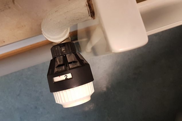 Heizkörper auf Stufe zwei