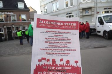 Streikposten Proximus (Bild: Manuel Zimmermann / BRF)
