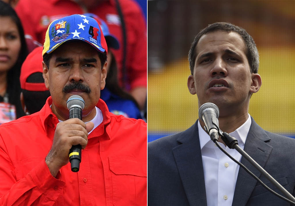 Venzuelas Präsident Maduro (li.) und Oppositionsführer Guaido