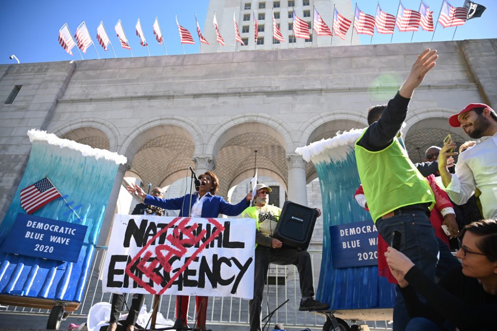 Protest gegen den geplanten Mauerbau in Los Angeles