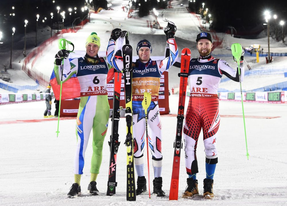 Stefan Hadalin,Alexis Pinturault und Marco Schwarz (vlnr)