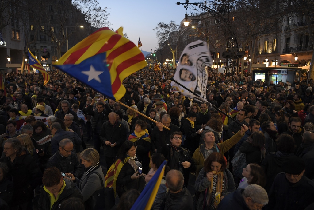 Protest in Barcelona am 21. Februar 2019 (Bild: LLUIS GENE / AFP)