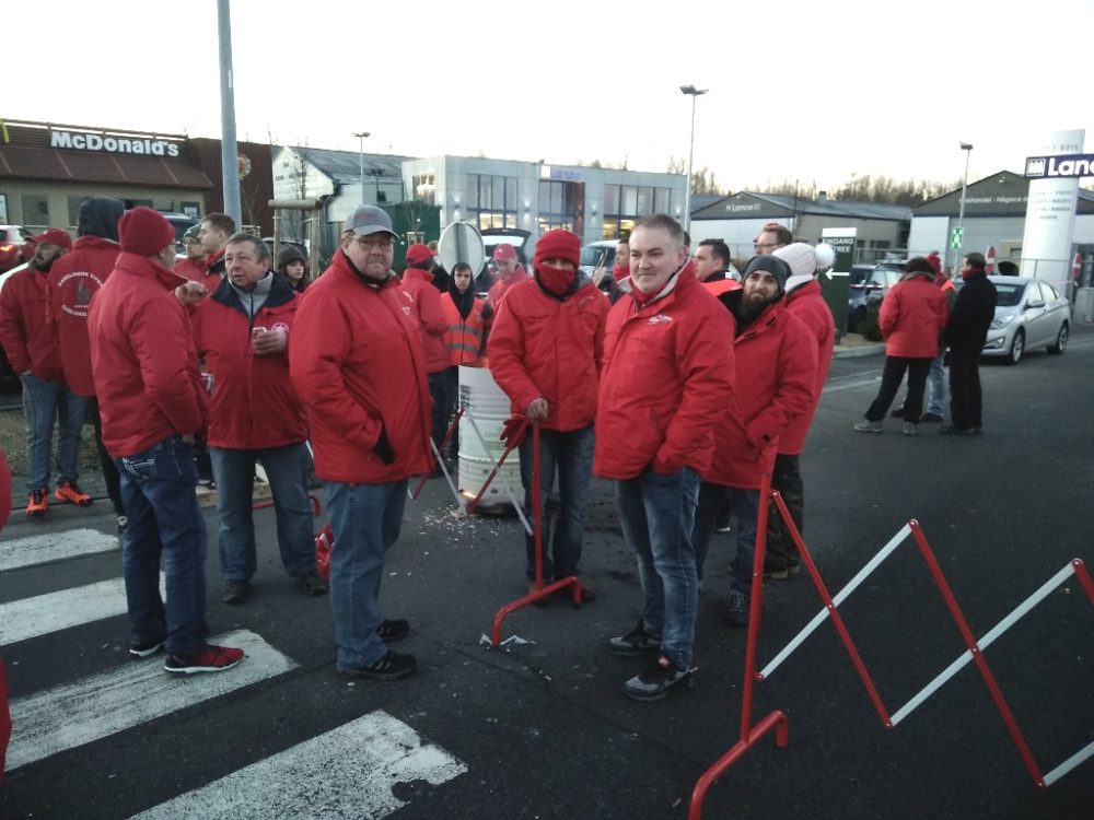 Streik in der Eupener Industriezone (Bild: BRF/ Manuel Zimmermann)