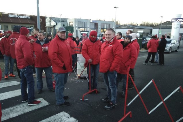 Streik in der Eupener Industriezone (Bild: BRF/ Manuel Zimmermann)