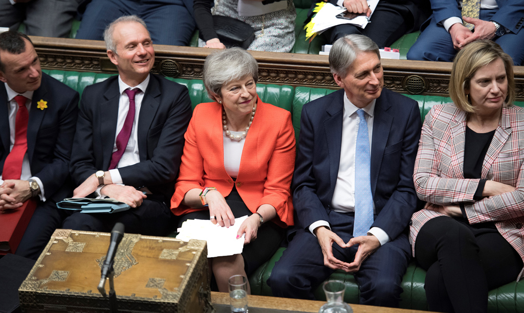 Theresa May im britischen Parlament (Bild: Jessica Taylor/UK Parliament/AFP)