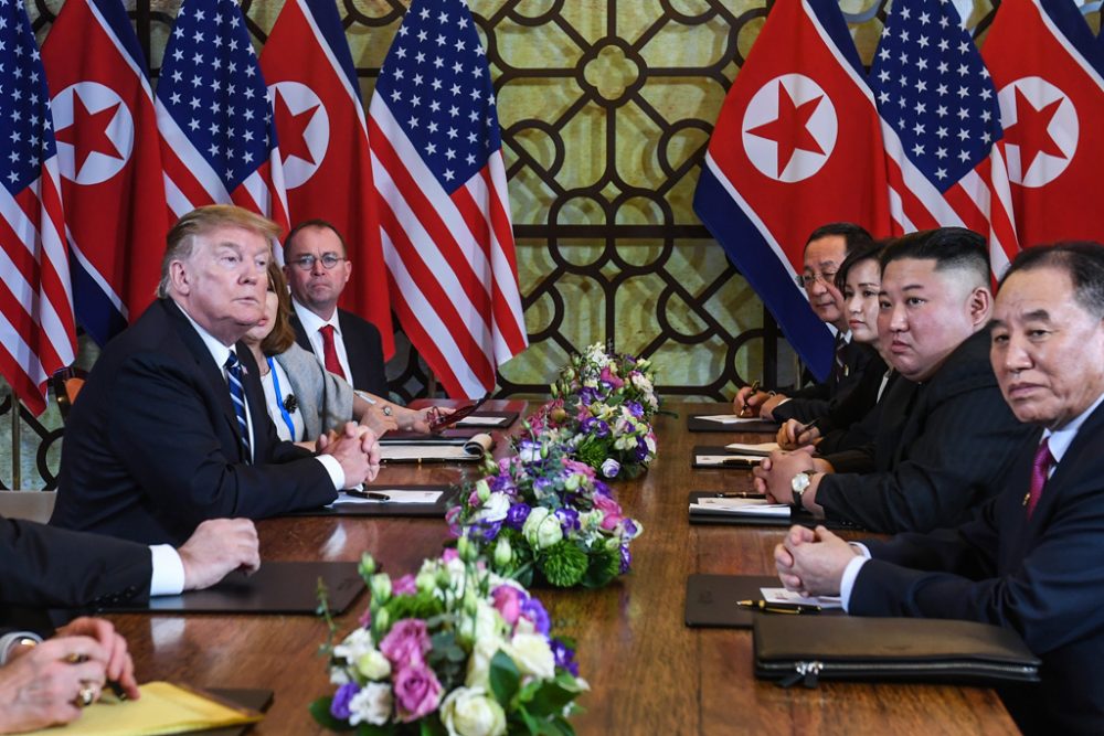 Gipfeltreffen von Donald Trump und Kim Jong Un am 28. Februar in Hanoi (Bild: Saul Loeb/AFP)