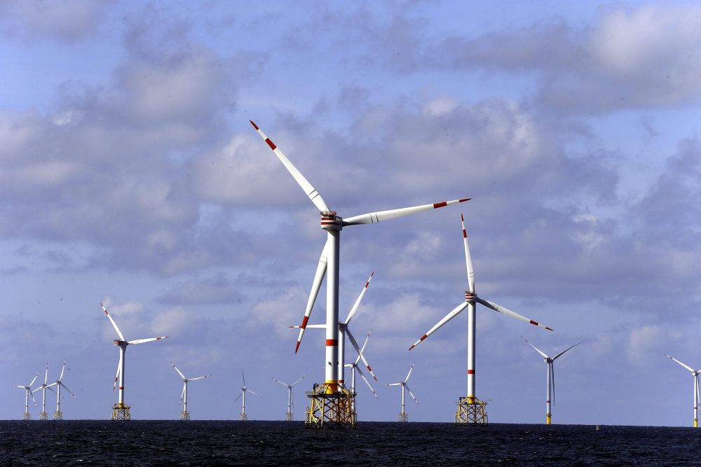 Windräder in der Nordsee vor der belgischen Küste (Archivbild: Nicolas Maeterlinck/Belga)