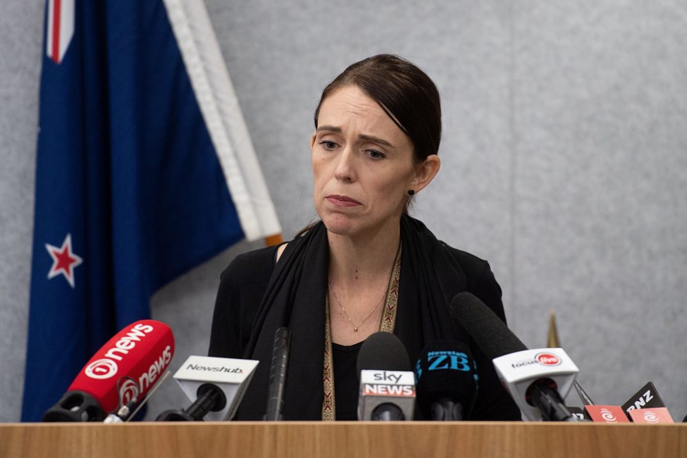 Neuseelands Premierministerin Jacinda Ardern bei einer Pressekonferenz am 16. März in Christchurch (Archivbild: Marty Melville/Office of Prime Minister New Zealand/AFP)