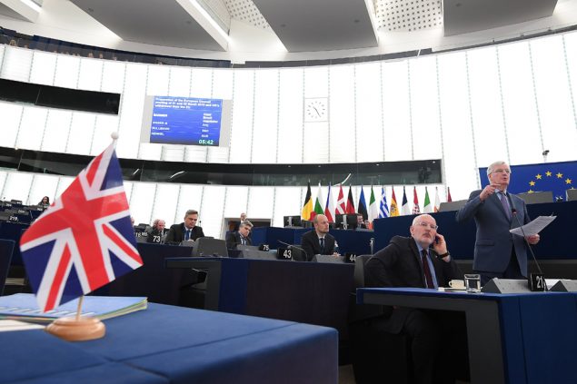 EU-Chefunterhändler Michel Barnier im EU-Parlament