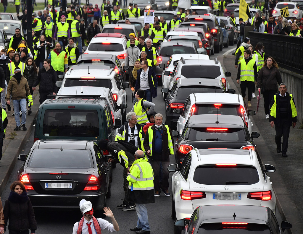 Gelbwesten-Protest in Bordeaux (Bild: Georges Gobet/AFP)