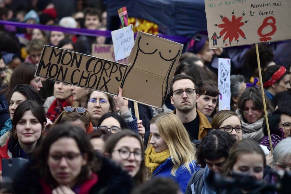 Demonstration zum Weltfrauentag in Brüssel