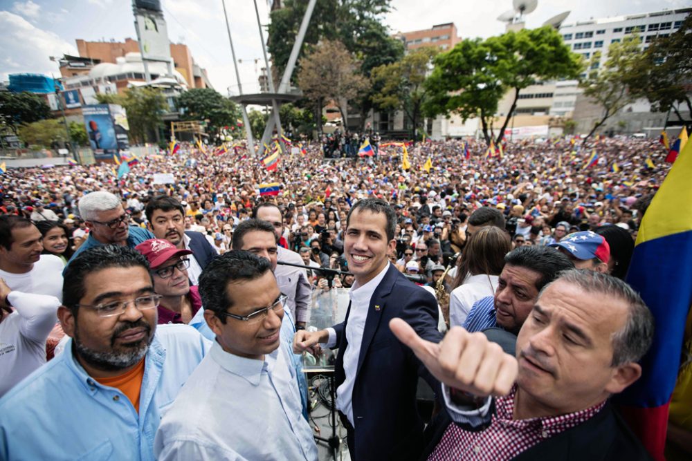 Juan Guaido mit Anhängern