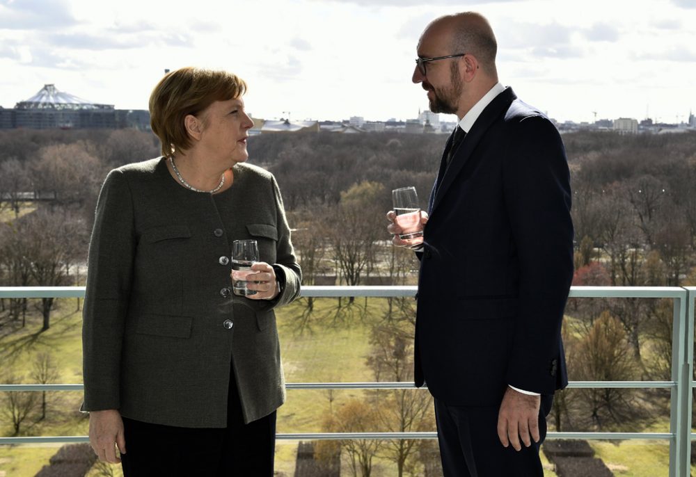 Angela Merkel und Charles Michel in Berlin (Bild: Eric Lalmand/Belga)