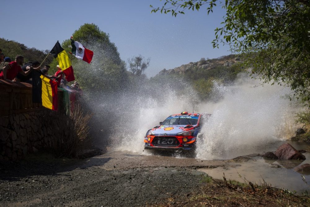 Thierry Neuville/Nicolas Gilsoul im Hyundai i20 WRC beim Shakedown der Rallye Mexiko