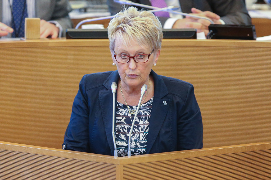 Patricia Potigny im Parlament in Namur (Bild: Bruno Fahy/Belga, Mai 2016)