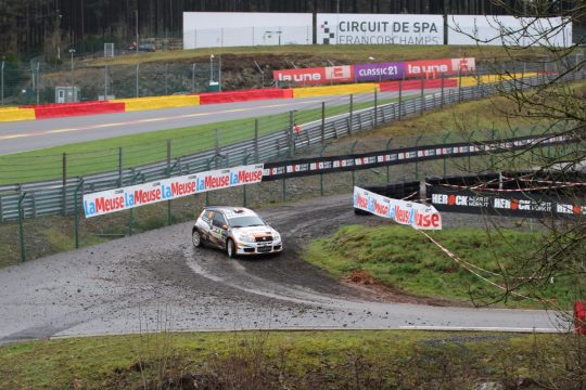 Stephan Hermann-Jean-Marc Bodarwé im Fiat Punto S1600 bei der Spa-Rallye (Bild: Katrin Margraff/BRF)