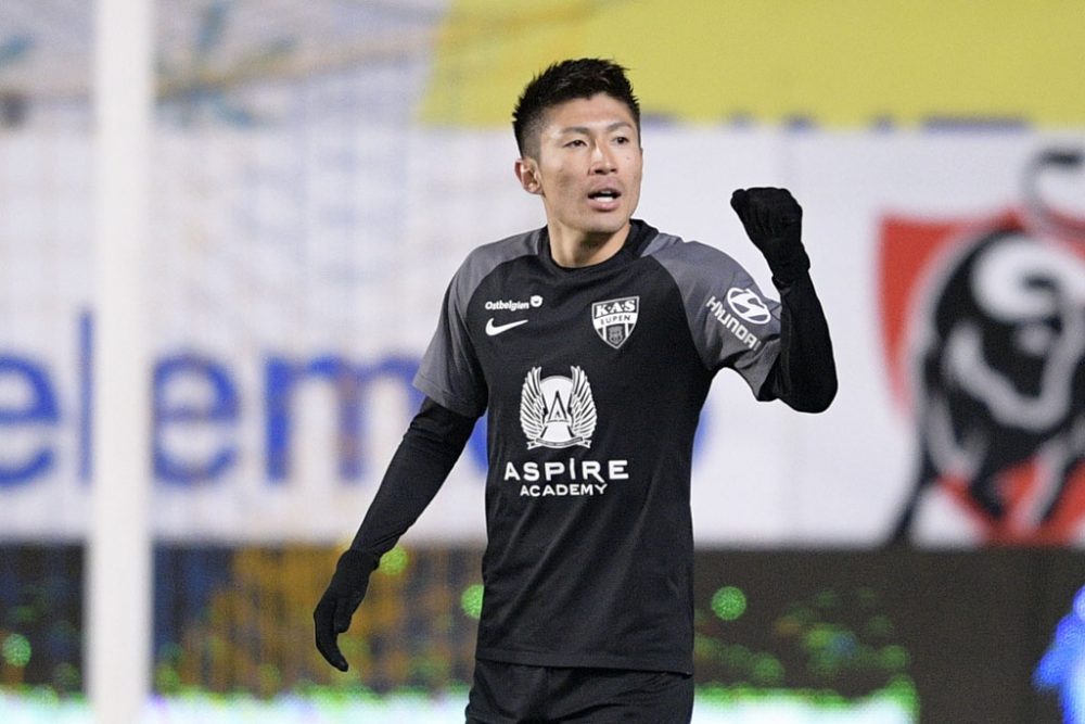 Yuta Toyokawa nach seinem Treffer in Sint-Truiden am 3.2. (Bild: Yorick Jansens/Belga)