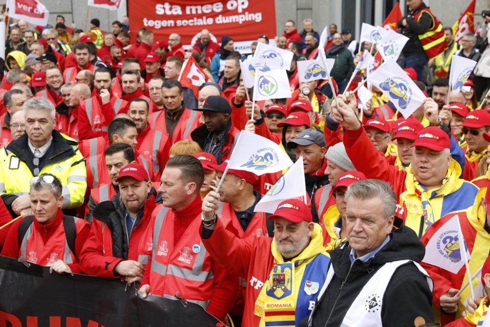 Demonstration der Transportgewerkschaften in Brüssel (Bild: Thierry Roge/Belga)