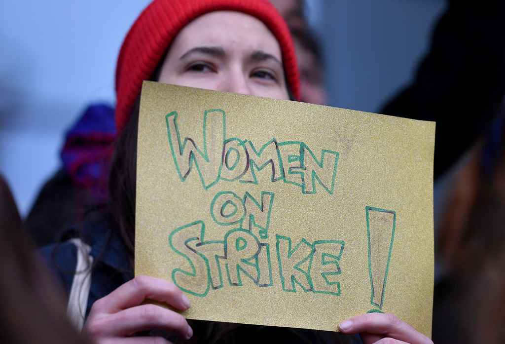 Protestaktion zum Welttag der Frauenrechte in Brüssel (Archivbild: Emmanuel Dunand/AFP)