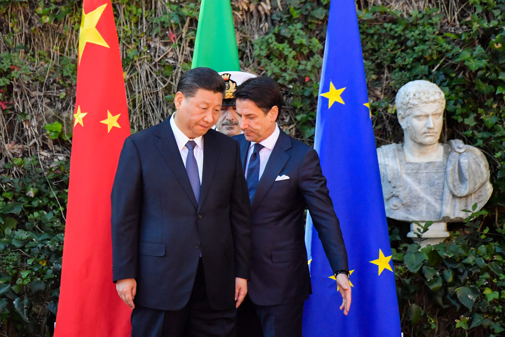 Chinas Staatspräsident Xi Jinping und Italiens Ministerpräsident Giuseppe Conte in Rom