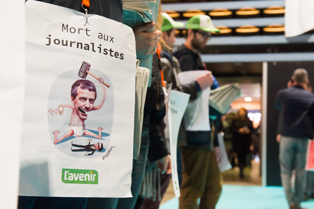 Protest der Journalisten von der Gruppe L'Avenir