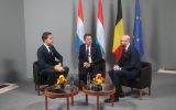 Die Regierungschefs der Benelux-Länder (vlnr): Mark Rutte (NL), Xavier Bettel (Lux) und Charles Michel (B