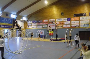 Freies Training der israelischen Rhönrad-Nationalmannschaft am 12. 4. (Marc-Lukas Seidlitz)