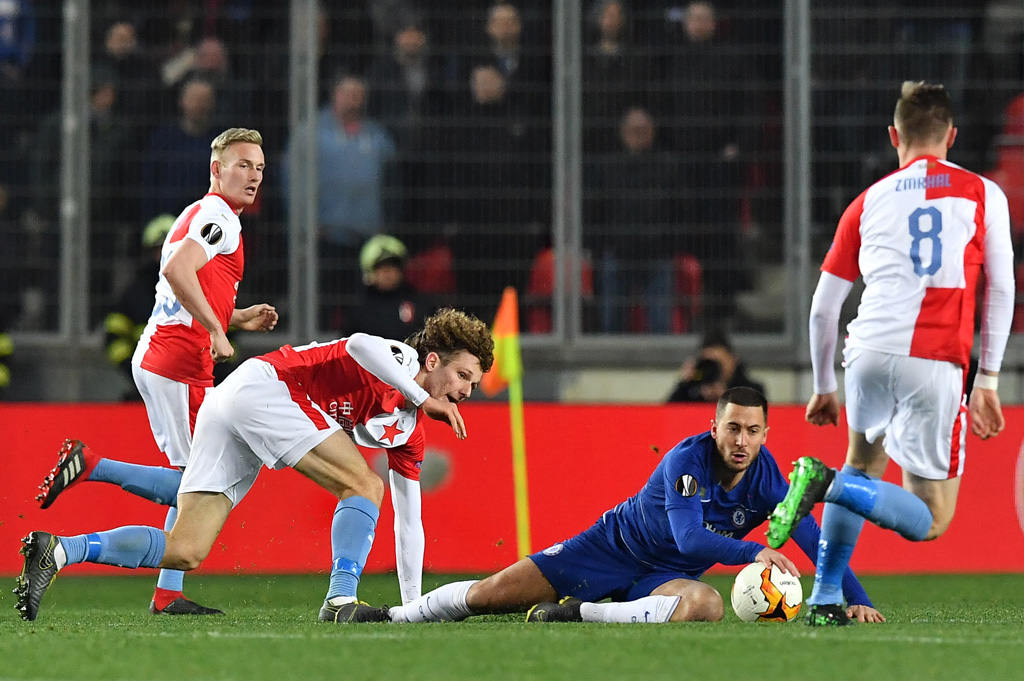 Eden Hazard und Chelsea gewinnen 1:0 in Prag (Bild: Joe Klamar/AFP)
