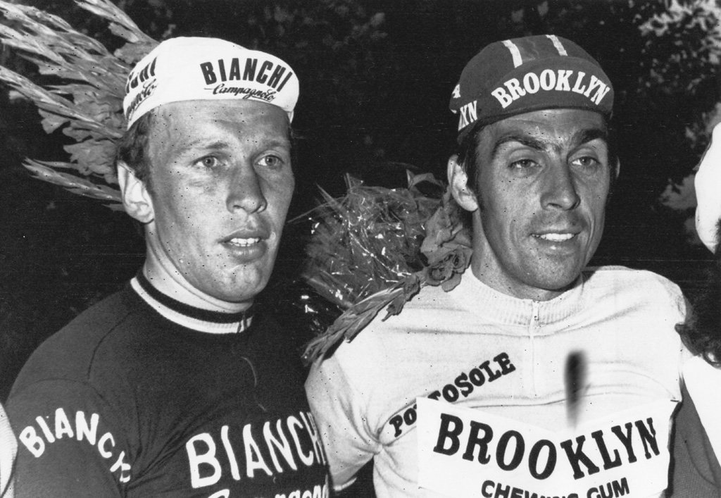 Die belgischen Radfahrer Rik Van Linden und Patrick Sercu im Jahr 1976 (Bild: Belga)