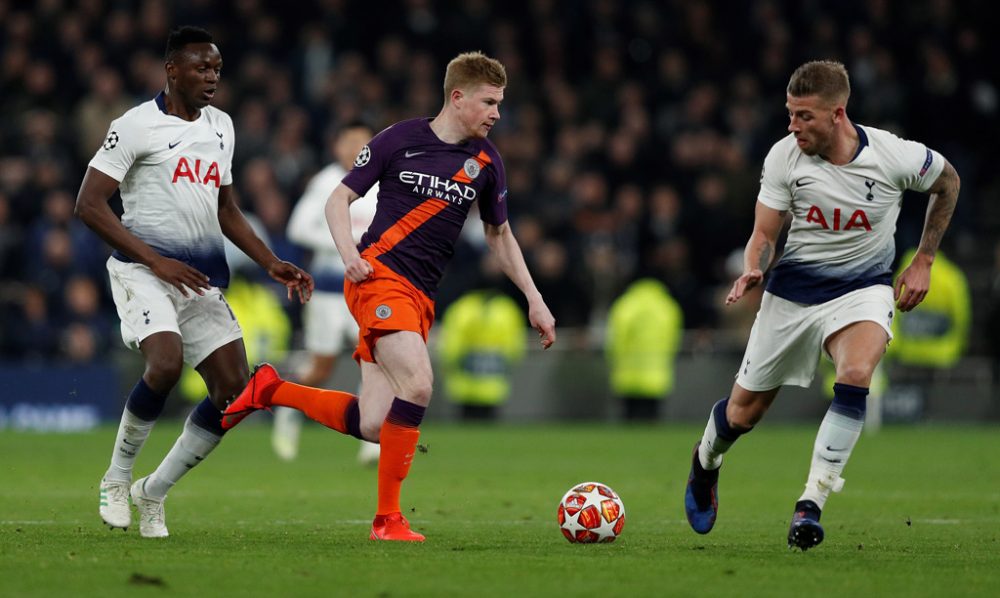 Kevin De Bruyne und Manchester City verlieren im neuen Tottenham Stadium (Bild: Adrian Dennis/AFP)