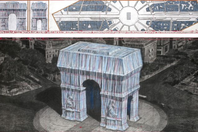 Entwurf von Christo zur Verhüllung des Pariser Triumphbogens (Archivbild vom 3. April 2019: Christo/AFP)