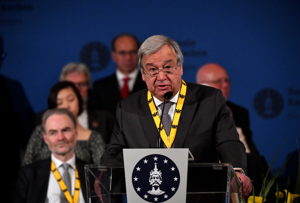 UN-Generalsekretär António Guterres, Karlspreisträger 2019 (Bild: Ina Fassbender/AFP)
