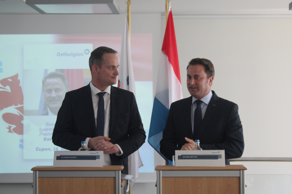 DG-Ministerpräsident Oliver Paasch und Luxemburgs Premier Xavier Bettel (Bild: Michaela Brück/BRF)