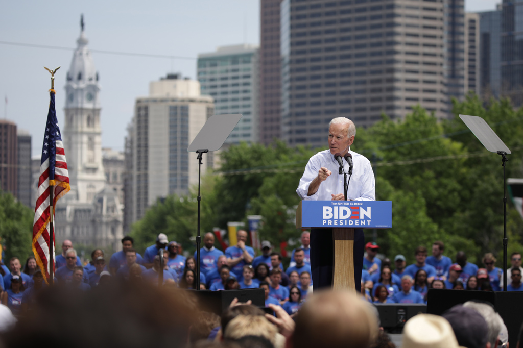 Joe Biden bei der Auftaktveranstaltung seiner Wahlkampftournee (Bild: Dominick Reuter/AFP)