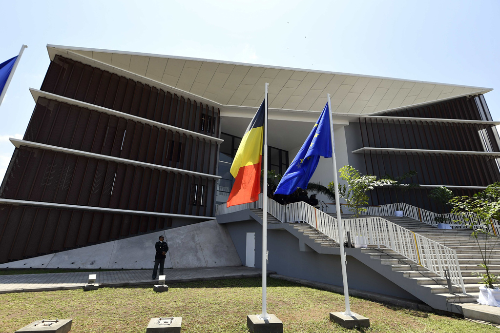 Das belgische Botschaftsgebäude in Kinshasa