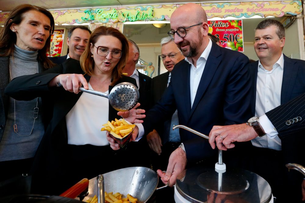 Premierminister Charles Michel bei einem Treffen der frankophonen und flämischen Liberalen am 21. Mai in Brüssel (Bild: Nicolas Maeterlinck/Belga)