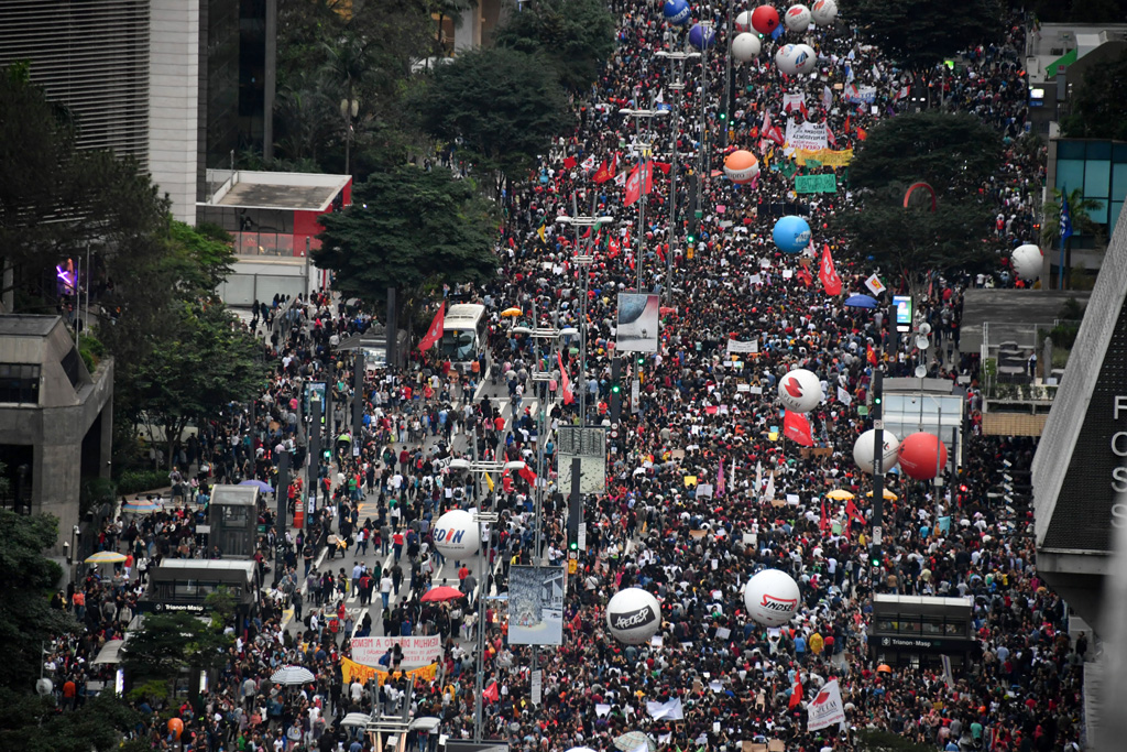 Demonstration in Sao Paulo (Bild: Nelson Almeida/AFP)
