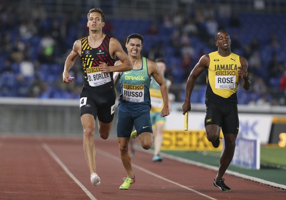 Dylan Borlée, einer der Belgian Tornados, bei den World Relays