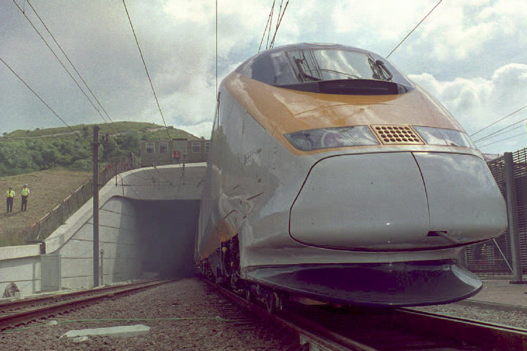 Der erste Eurostar-Testzug 1993 (Archivbild: Gerry Penny/EPA)