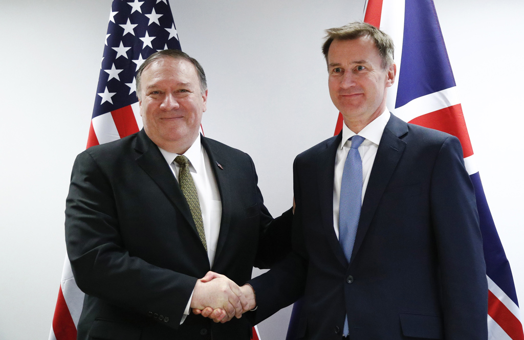 US-Außenminister Mike Pompeo und der britische Außenamtschef Jeremy Hunt in Brüssel
