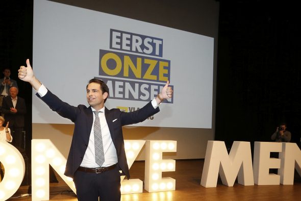 Tom Van Grieken, Vorsitzender des Vlaams Belang