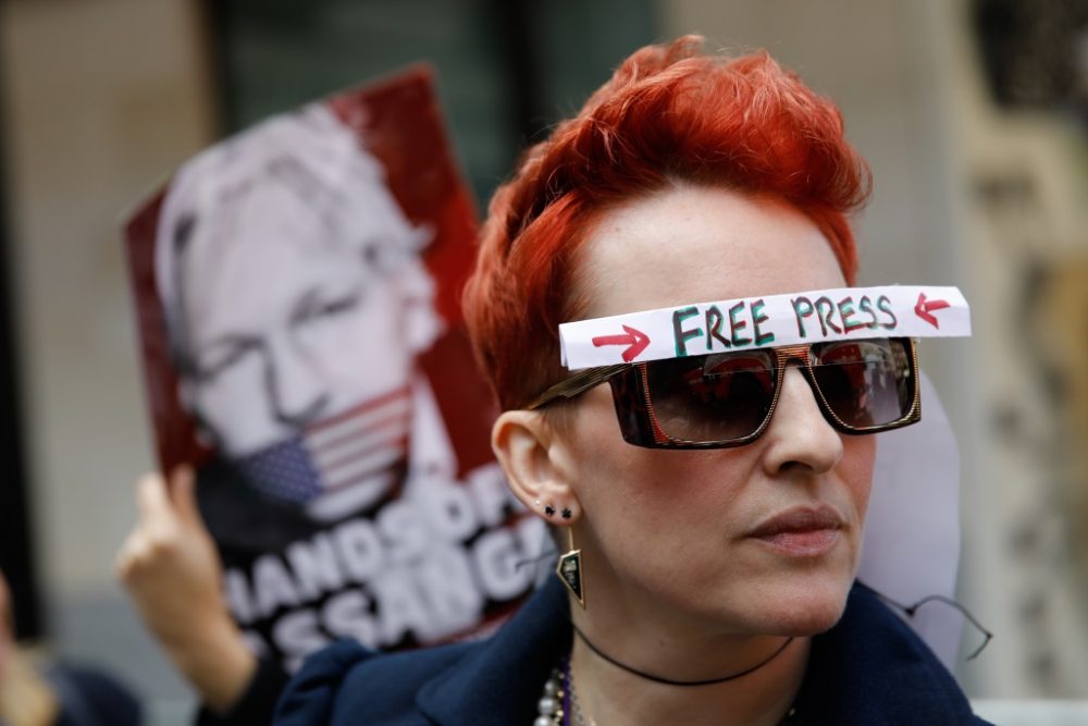 Demo für Julian Assange in London am 30. Mai (Bild: Tolga Akmen/AFP)