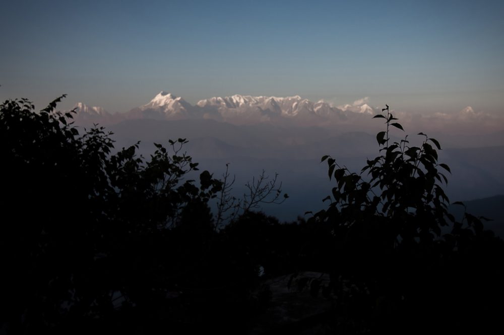 Himalaya gesehen von der Station Kausani im nordindischen Staat Uttarakhand